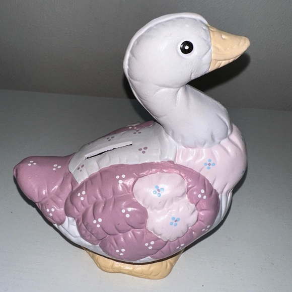 Vintage Painted Ceramic Goose Coin Bank - Picture 3 of 9